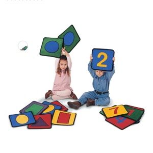 Kaplan Colorful Educational Shape and Number Play Carpet Tiles